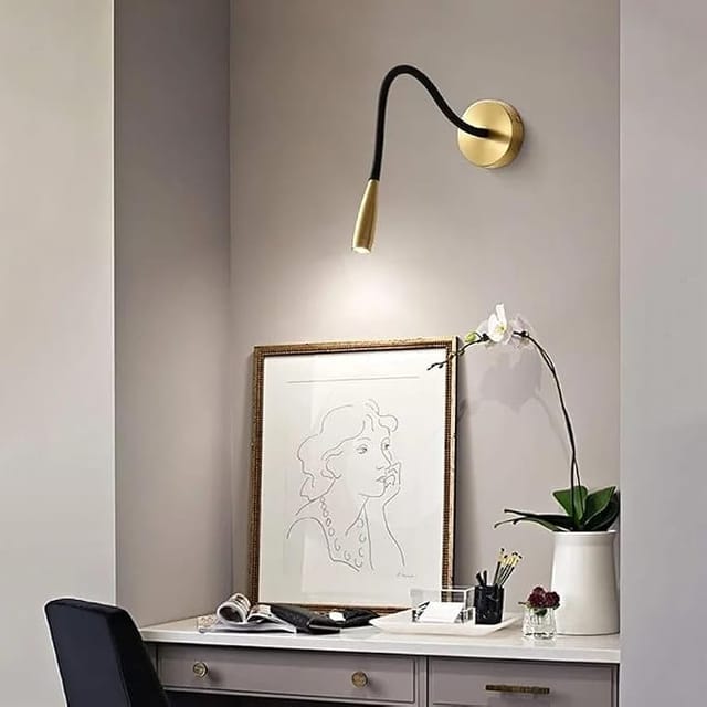 HDC Flexible 3W Pencil LED Wall Light Adjustable Reading Light for Bedroom Bedside Modern… product image from Amazon.in