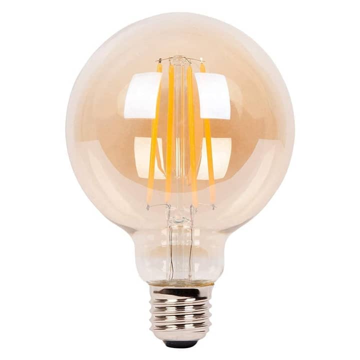 Desidiya Edison Tungsten Filament Round Antique Glass G80 Light Bulbs Pack of 1 Vintage Base E27 Bulb Yellow Light For - Image 1