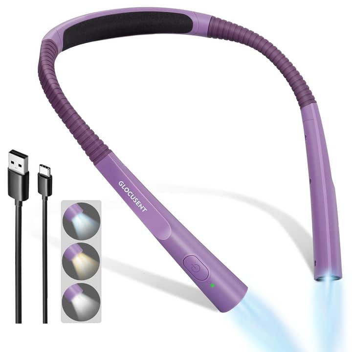 Glocusent Upgraded LED Neck Reading Light, Book Light for Reading in Bed - Image 1