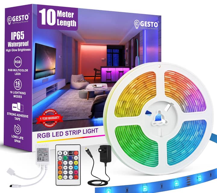 Gesto 10 Meter RGB LED Strip Light with Adaptor - Image 1