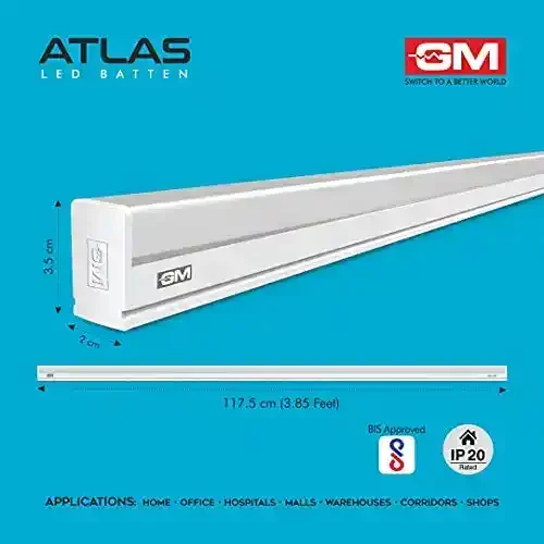 Gm Atlas 25W Led Batten, 6500K